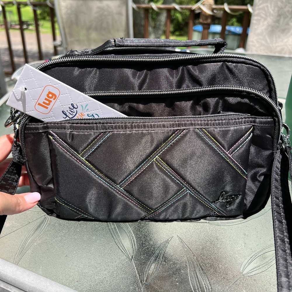 Lug Black Crossbody Bag
